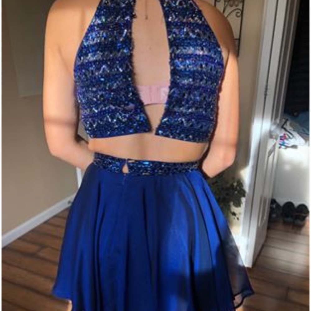 Sherri hill royal blue 2 piece dress worn once sz2 - Picture 4 of 4